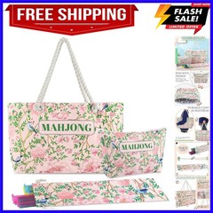 Empty Mahjong Bags Set for Tiles and Racks 24x13x4.7 Inch American Mahjong Ca…
