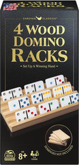 Spin Master Games, Wooden Domino Racks, Set of 4 Trays for Mexican Train Dominoe