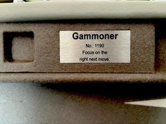 Gammoner Backgammon Board No. 1190 Gray Case Combination Lock 25X15.5X3 inches.