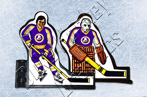 WHA New York Golden Blades 1974 dark PEEL-OFF vinyl decals Coleco compatible
