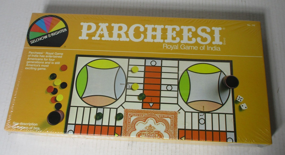 Vintage Parcheesi Royal Game of India 1982 edition Selchow & Righter NEW SEALED