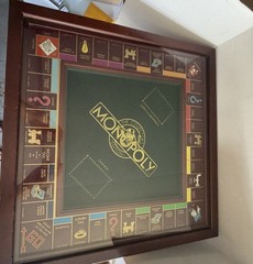 Franklin Mint MONOPOLY Gold Collector’s Edition Wood Board Game 1991 With Table
