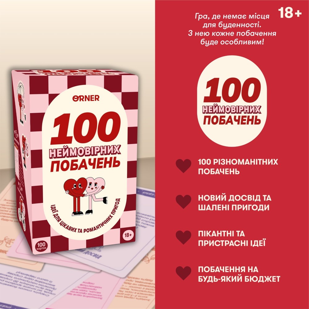 Ukrainian game. Game for lovers “100 incredible dates” Perfect Gift