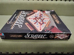 1989 Scrabble Deluxe Edition 100% COMPLETE Rotating Turntable Board Game