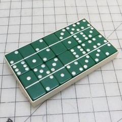 Vintage Puremco MarbleLike Green Standard Dominoes Set of 28 & Box – Made in USA
