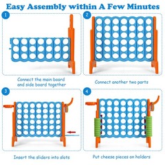Costway 2.5Ft 4-to-Score Giant Game Set Basketball Hoop Ring Game Indoor Outdoor