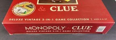 MONOPOLY and Clue Deluxe Vintage 2 in 1 Wood Game Collection Set NIB Sealed