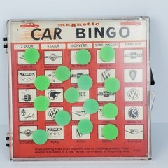 Vintage Cathay Magnetic Travel Game Car Bingo Made in Hong Kong HTF