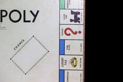 1930’s Monopoly Game Wood Hotels Metal Pieces/Prop. & chance cards/money/board