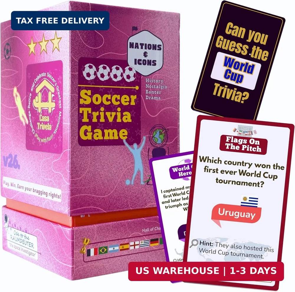 2026 World Cup Soccer Trivia Card Game, Nations & Icons – 150 Quiz Questions, 5
