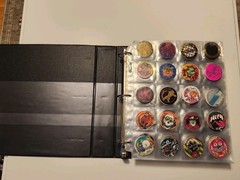 Vintage 90’s Pogs Lot Binder 600+, 3D Mirage Slammer, Pages, Travel Cans, Boxes