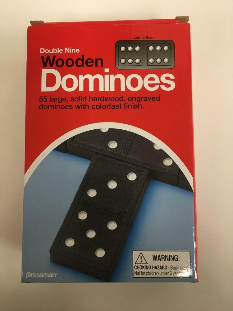 Pressman Double Nine Wooden Dominoes Brand New