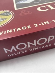 NEW! Monopoly & Clue 2 in 1 Deluxe Wooden Vintage Edition Wood Board Game Set