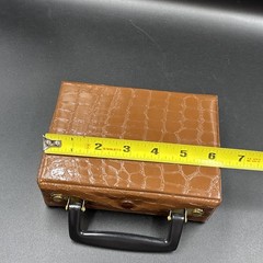 Vtg Hong Kong Travel Mah Jong Domino Set – Ying Fat Cheung – Faux Alligator