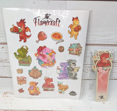 Flamecraft Board Game Sticker Sheets & Bookmarks New Kickstarter Promos Dragons