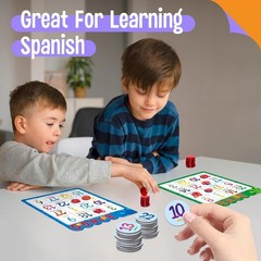 Multicolored Spanish Bingo Game Set for Vocabulary Learning – Up to 12 Players