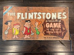 RARE VINTAGE! 1961 Transogram “The FLINTSTONES” Stone Age Board Game