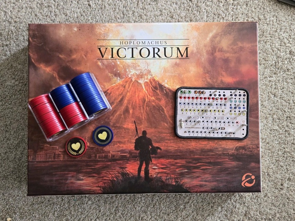Hoplomachus Victorum Board Game With Premium Health Chips & Hero Tracker, Used
