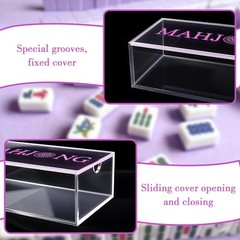 1pcs Empty Acrylic Mahjong Case Only for 1.2″×0.9″×0.5″ Mahjong Tiles-Transpa…