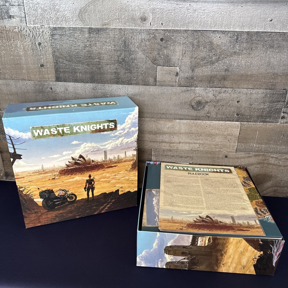 Waste Knights 2nd Ed Board Game Kickstarter All-In Big Box Post-Apoc Complete