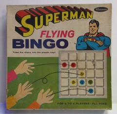 Vintage Superman Flying Bingo Board Game Complete DC Comics 1966 Unused