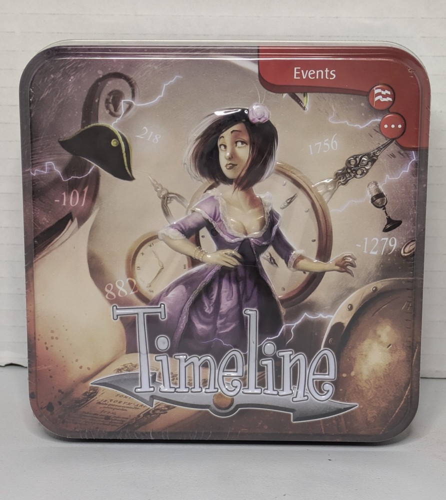 Asmodee Timeline Historical Events Card Game Tin Box Frederic Henry New Sealed