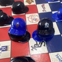 MLB Mets Checkers Subway Series Board Game Complete Set w/ Board & Pieces