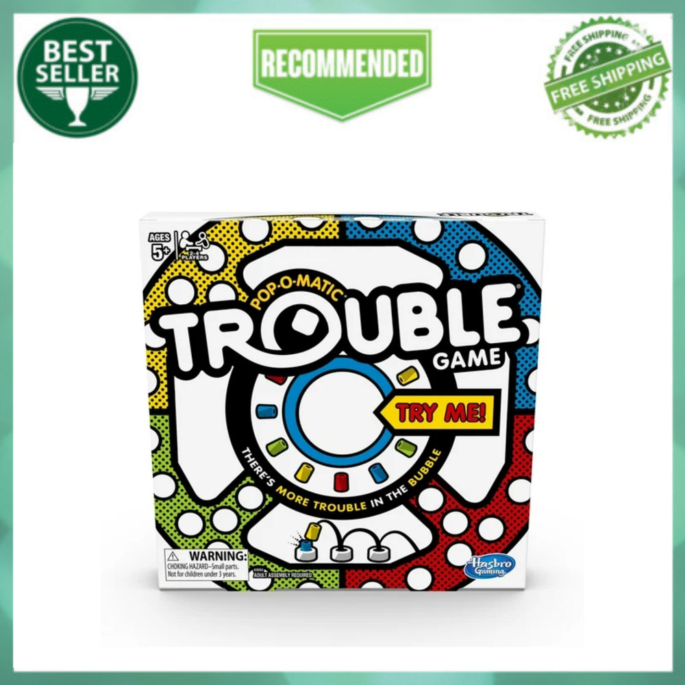 Hasbro Trouble Board Game, Board Game for 2 to 4 Players, for Kids Ages 5 and Up