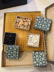 Vintage Go and Shogi Combination Game Board and Gamepieces Japanese