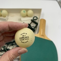 Vintage Mid Century Gold Cup Brand Table Tennis Set Ping Pong Halex Balls