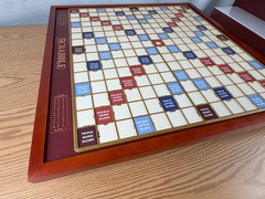 Scrabble Giant Deluxe Wooden Edition Turntable Board Game Open Box Item