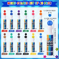48 Pack Mixed Color Bingo Daubers Dot Markers Art Supplies for Painting Crafts