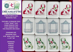 PASTEL PURPLE 4 Layer Acrylic Mahjong Tiles American Set 160 Tiles US SELLER!