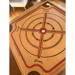 Vintage Carrom Gameboard 125 Games Reversible Wood Board Original Box No. 108