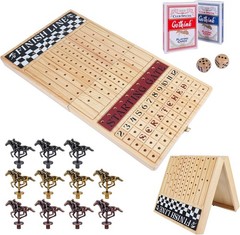 Large 23 inches Horse Race Board Game, Premium Durable Foldable Wooden Box, H…