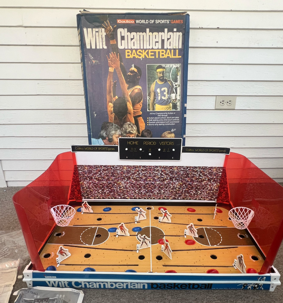 Wilt Chamberlain 1973 Table Top Basketball Game with Original Box by Coleco
