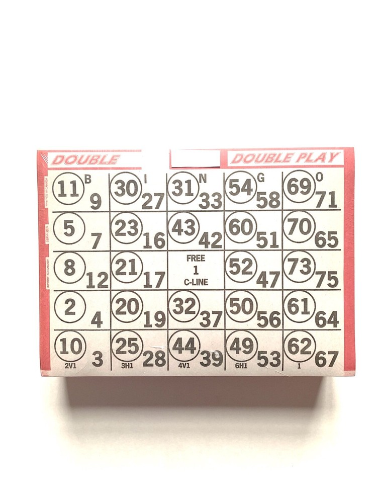 1 on Double Action Double Play Bingo Paper Cards-Pack of 500-Color Purple Border