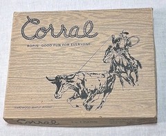 Vintage Corral Solitaire Peg Game Ranch House Midwest Western Wood Maple Board