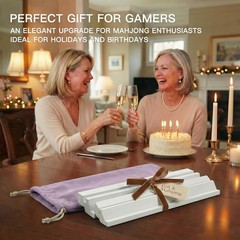 Wooden Mahjong Racks with Pushers (Set of 4) – White Pine Wood
