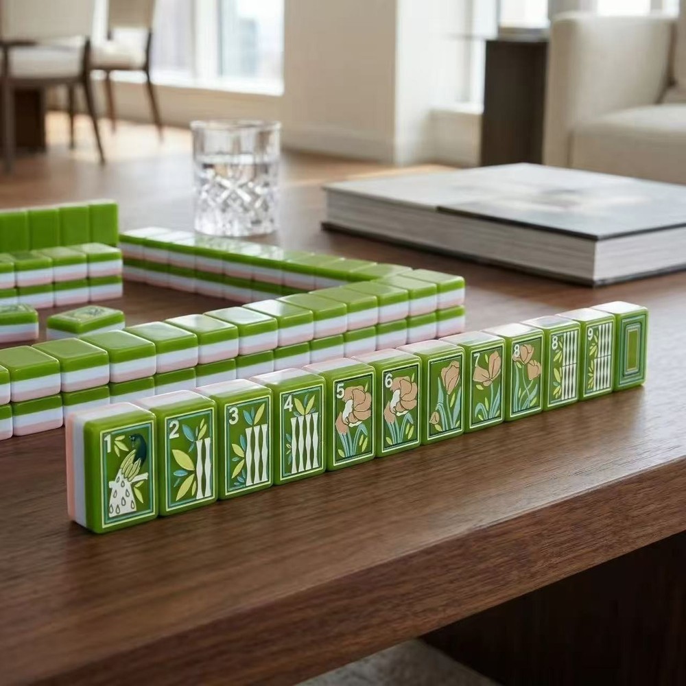 160 hand-painted oil painting style American mahjong tiles, 3 layers of acrylic
