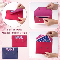 2Pcs Leather Mahjong for Cards, 8.3 x 5.5 in Mahjong Protective Cover Case, M…