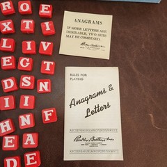 Vintage ANAGRAMS Parker Brothers Game Plastic Tiles, With Instructions RARE!