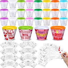 Pots 24 Pcs DIY Color Your Own Mom Artist Crafts Kit Tulip Flower Meanplan Bulk