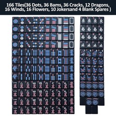 GUSTARIA American Mahjong Tiles (1.2”,Tiles Only), 166 1.2”×0.9”×0.5”, Black