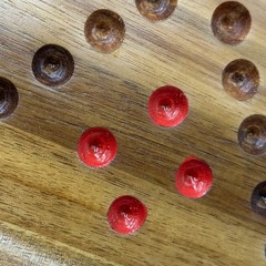Hand Painted Aggravation Board Game 14in Brown Wooden Wahoo Marble Race Round