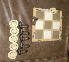 Vintage Western Boots & Hats Tic Tac Toe Game. 5.5″ x 5.5″.