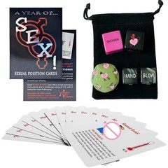 Auntzyj Sex 3 inches x 2 x 1 inch, Cards + 5 Glow-in-the-dark Dice