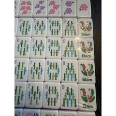 Floral Hand Painted American Mahjong Tile Set Pink Purple girly Pastel 160