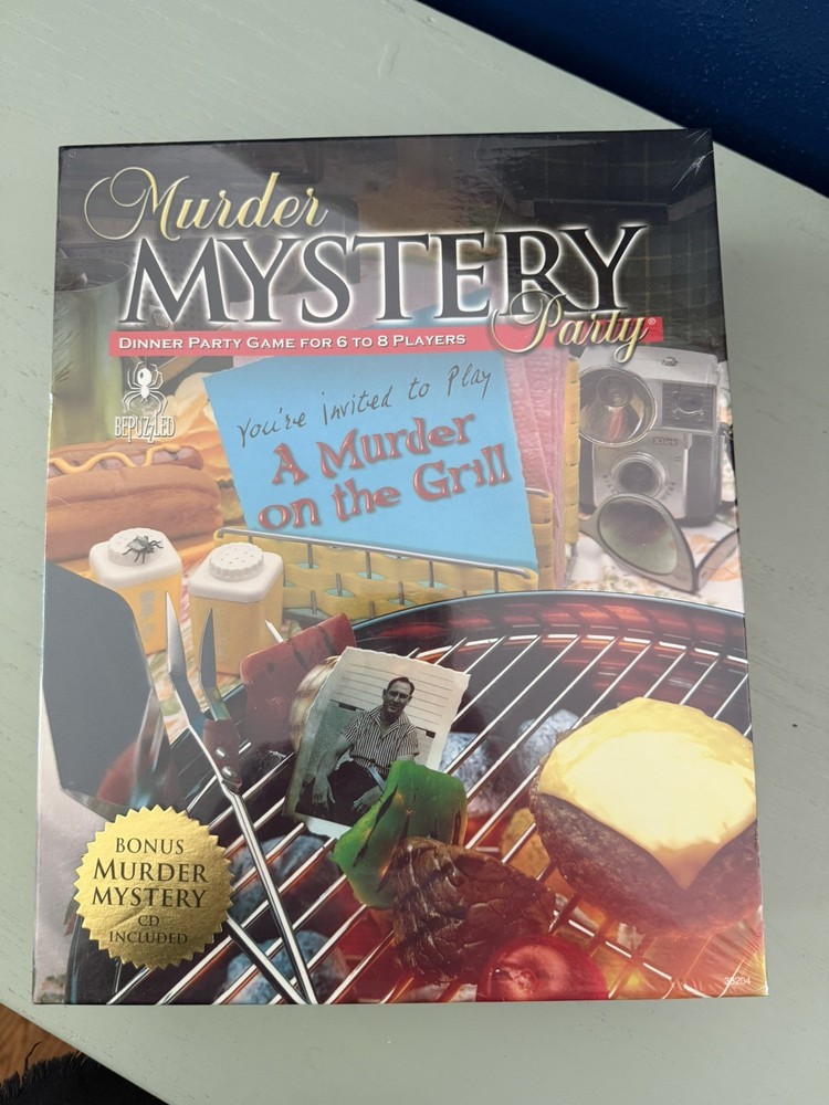NEW NIB Murder Mystery Dinner Party Game-A Murder on the Grill-Sealed-6-8 Player