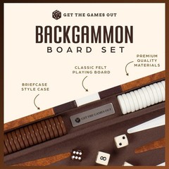 Portable Backgammon Game – Luxury Medium Set with Felt Interior for 2 Players